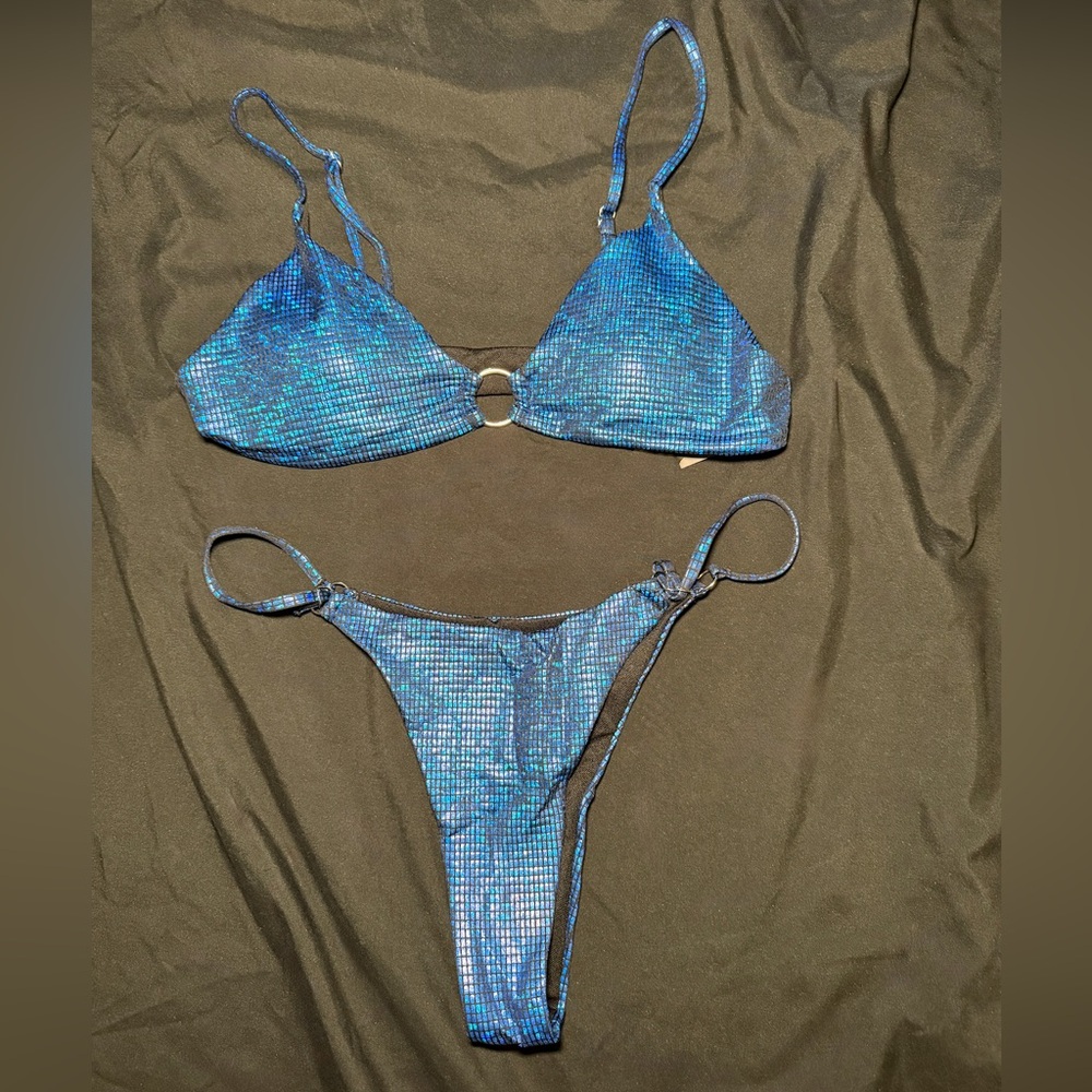 Blue Shimmer Bikini Set